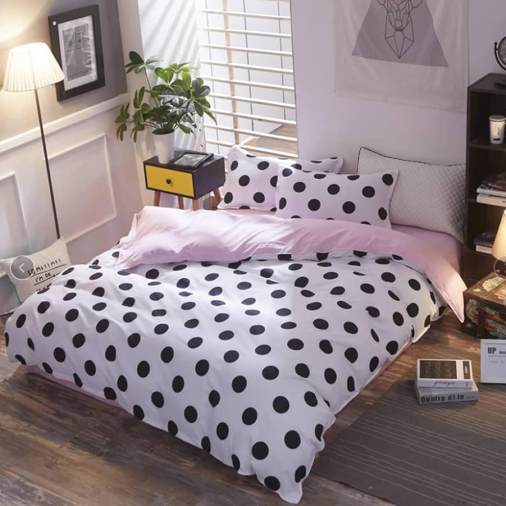 Polka Dot Bedding Set, Queen 6 Piece Set