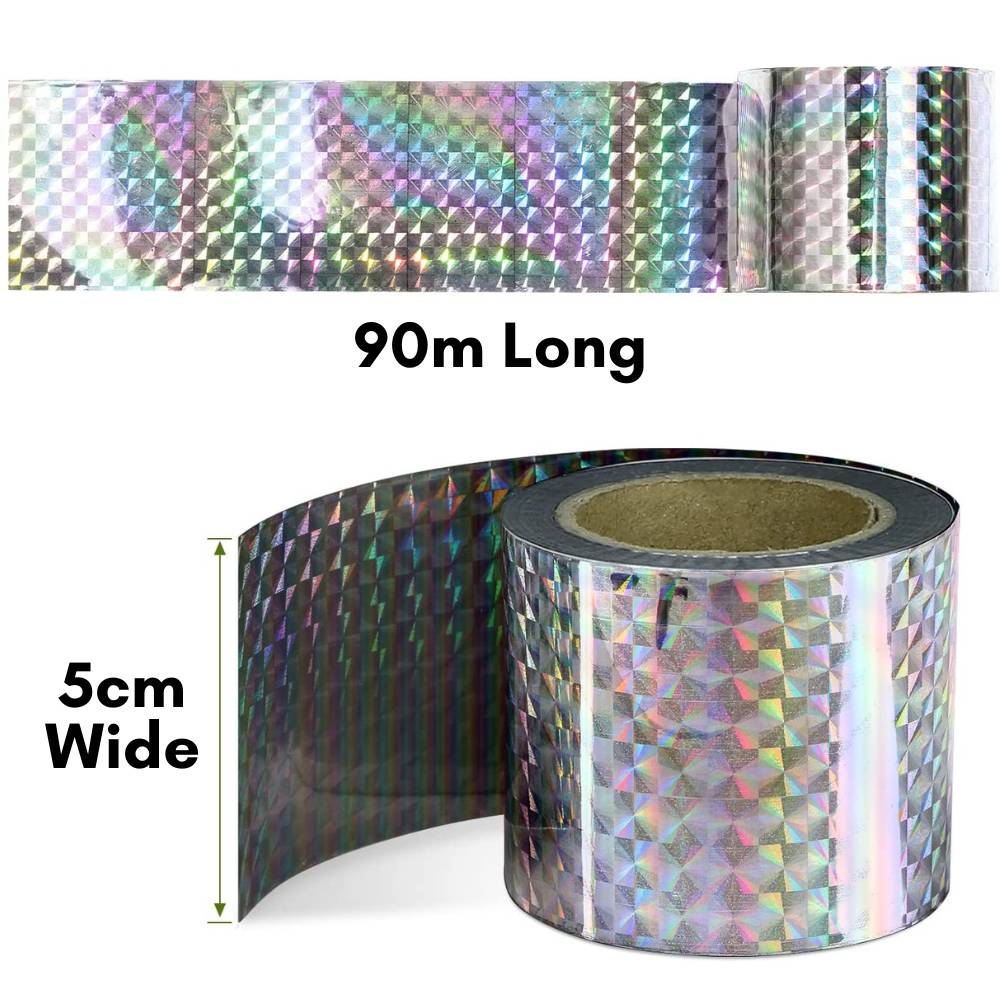 Bird Reflective Tape | Bird Scare Ribbon | Bird Flash Tape - 90m rolls: image 5