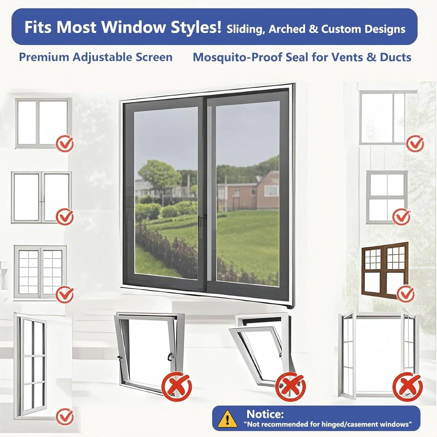 Velcro Window Screen - Black Edge, Standard Mesh (grey), 1000mm x 1000mm / 39" x 39": image 3