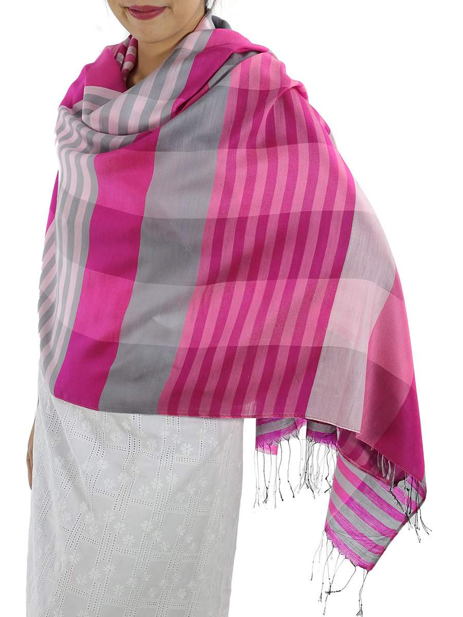 Pink Plaid Scarves