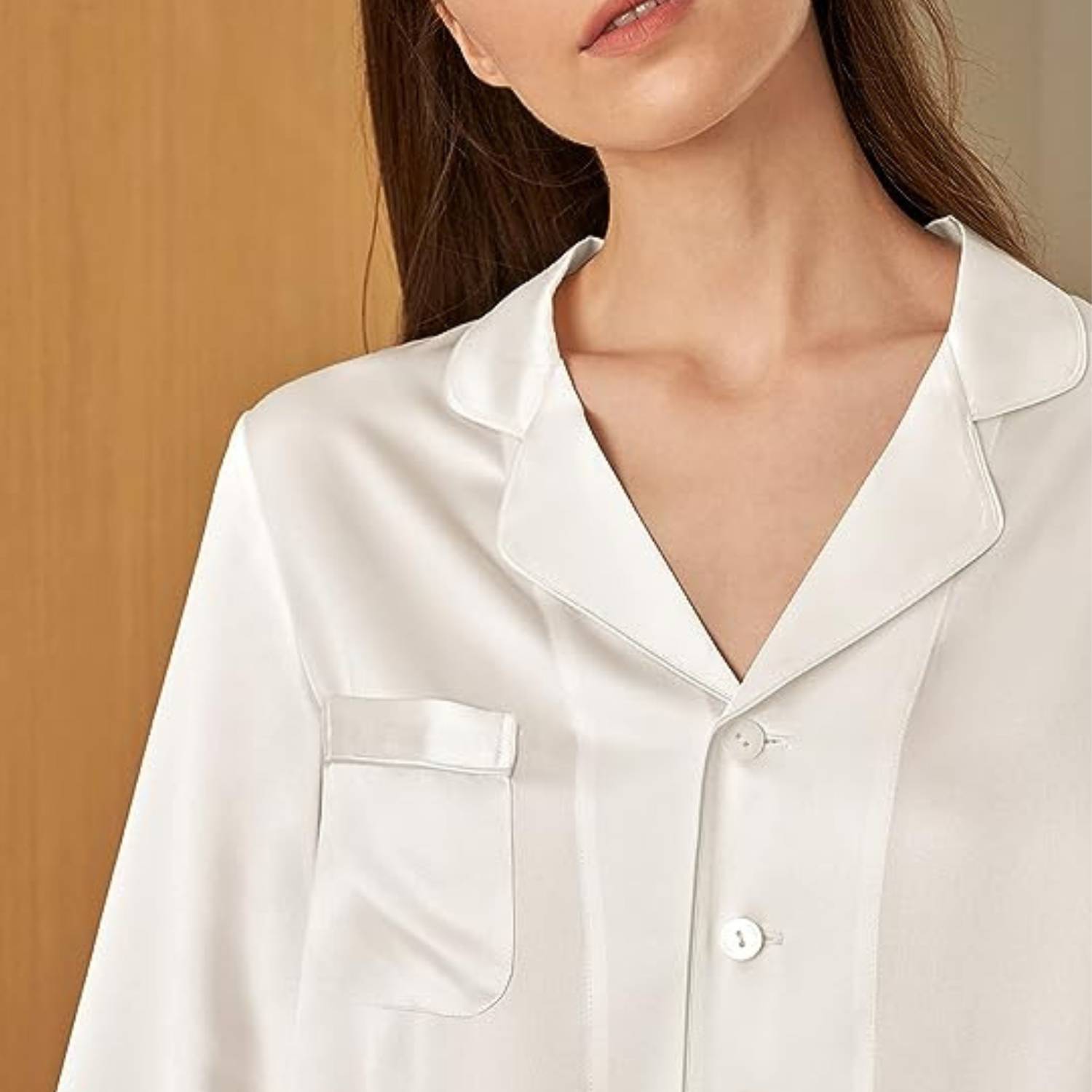 Mulberry Silk Long Pyjama Set - White / Large: image 10